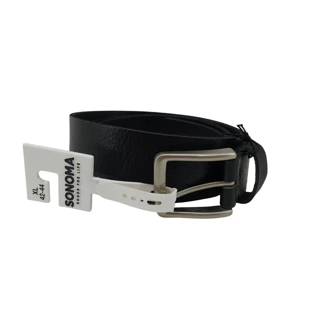 Sonoma Black Genuine Leather Belt Single Prong Men's Size 42